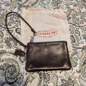 Coach Y2K Brown Leather Wristlet